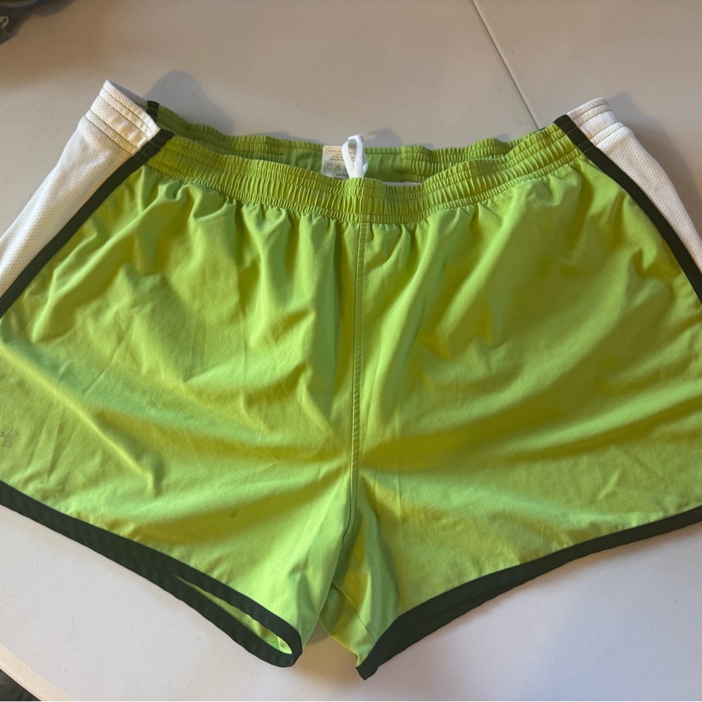 Under Armour Neon Green Women’s Athletic Shorts with Dark Trim